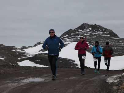 Antarctica Marathon Competitors Racing On The Course
